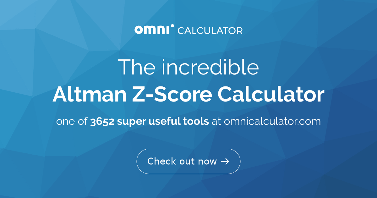 Altman Z Score Calculator Default Risk