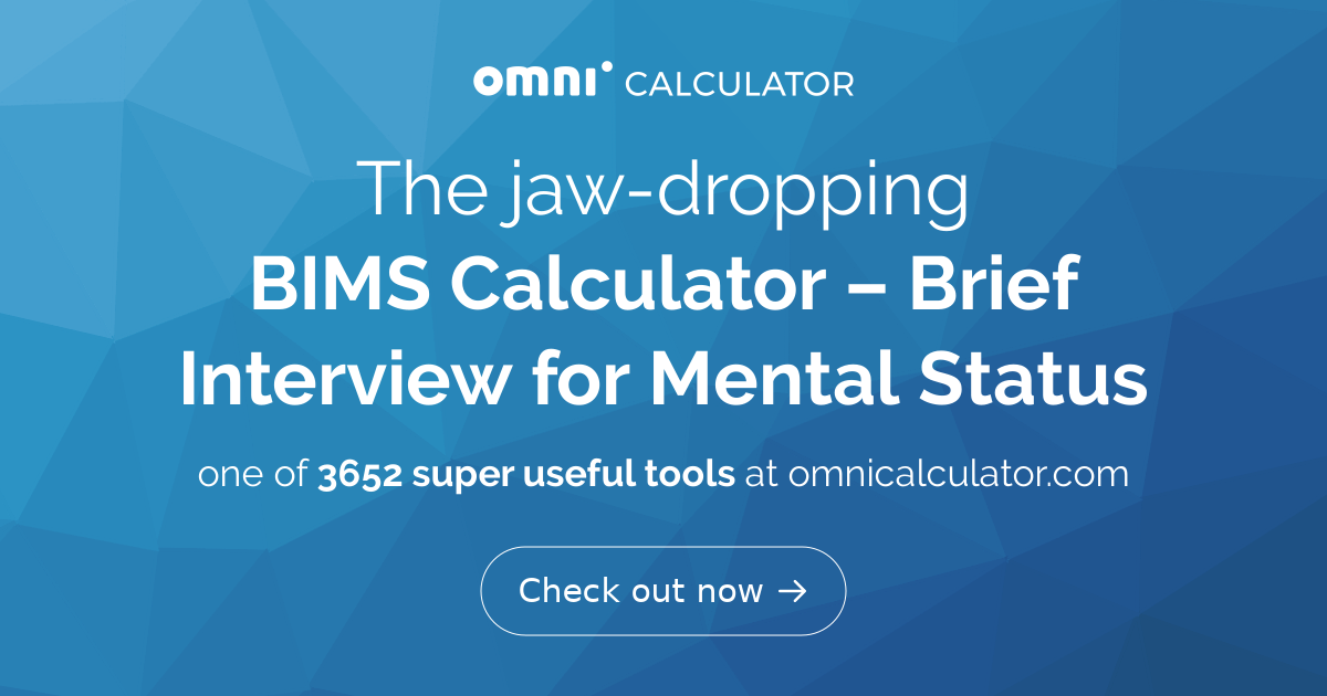 BIMS Calculator – Brief Interview for Mental Status