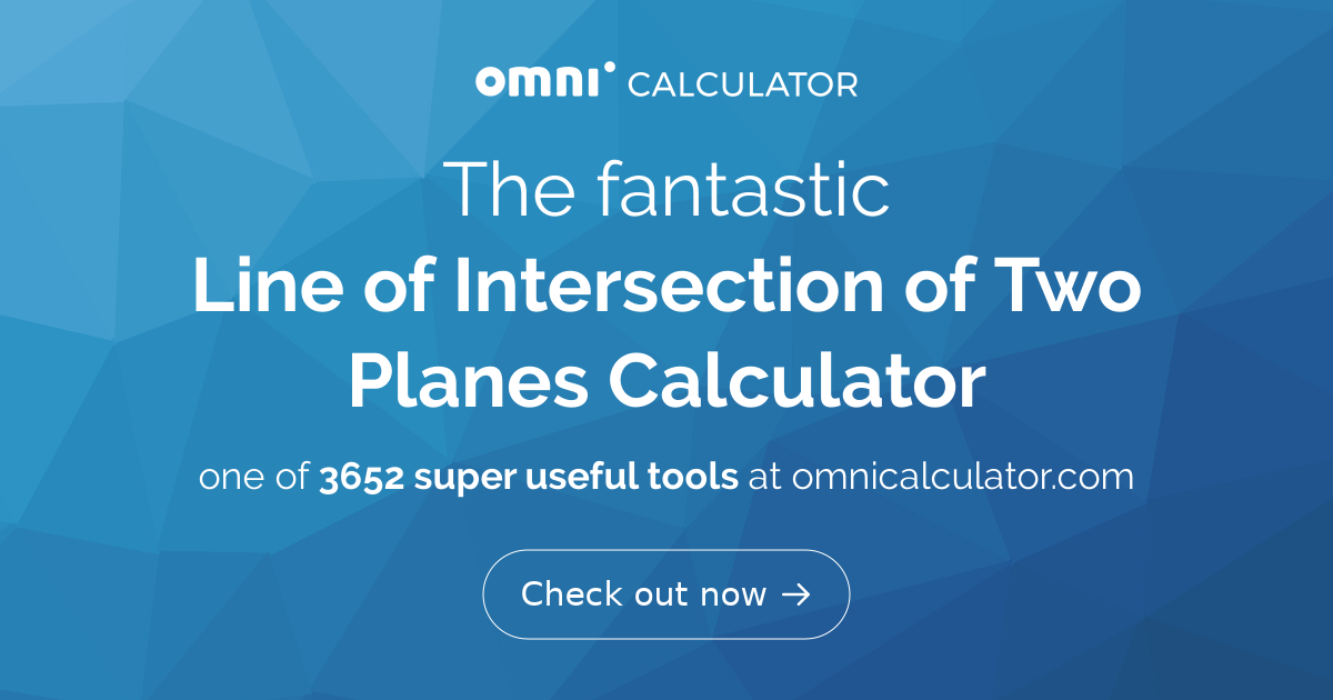 line of intersection of planes calculator