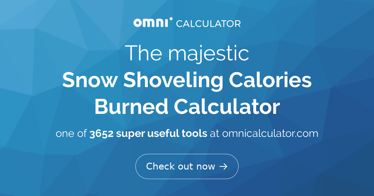 Snow Shoveling Calories Burned Calculator