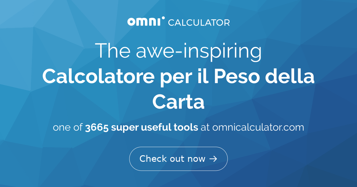 Calcolatore per il Peso della Carta