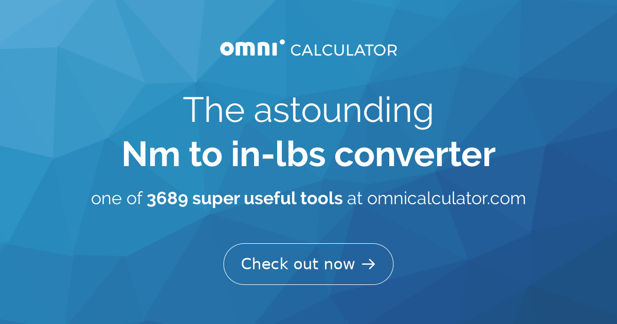 Nm to in lbs converter