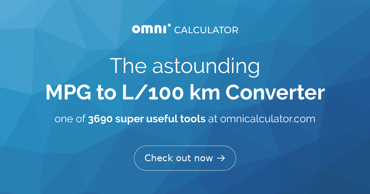 MPG to L 100 km Converter