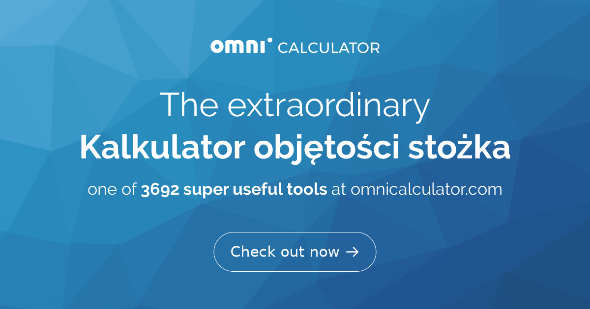 Kalkulator objętości stożka