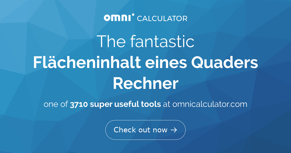Flächeninhalt eines Quaders Rechner