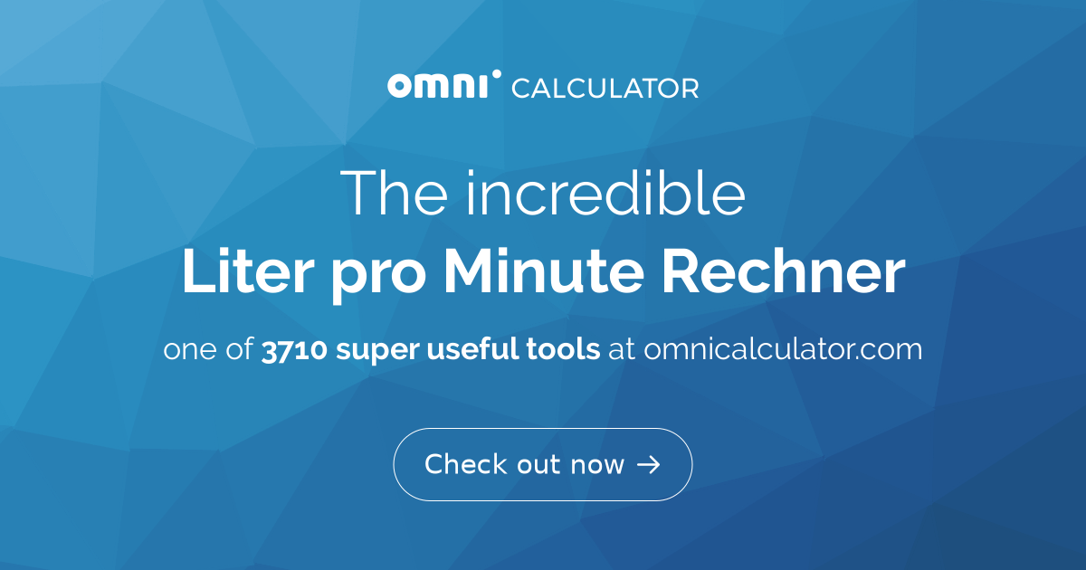 Normliter In Liter Pro Minute Umrechnen Liter pro Minute Rechner