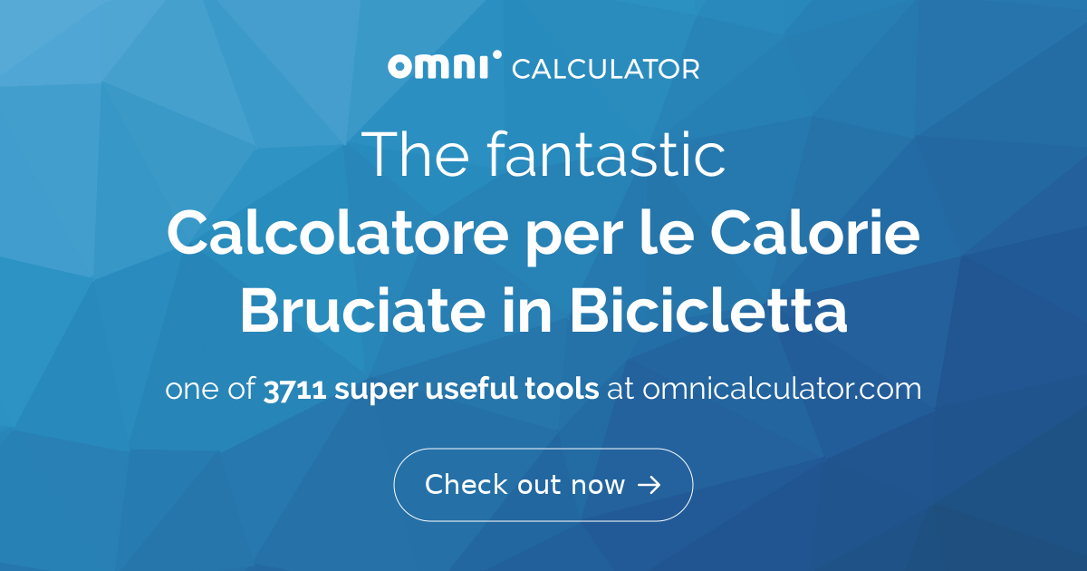 Calcolatore per le Calorie Bruciate in Bicicletta