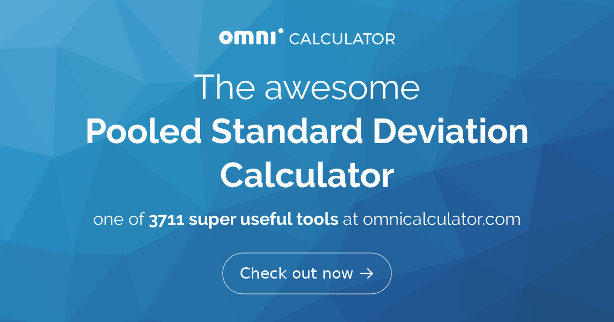 Pooled Standard Deviation Calculator