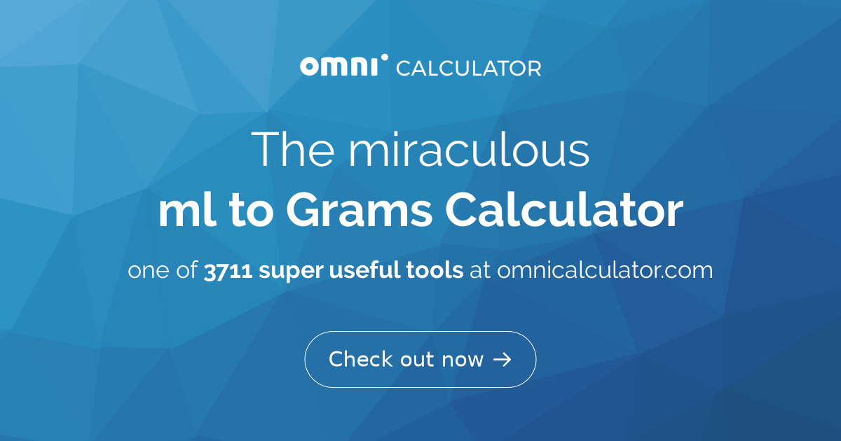 ml to Grams Calculator | Convert Milliliters to Grams