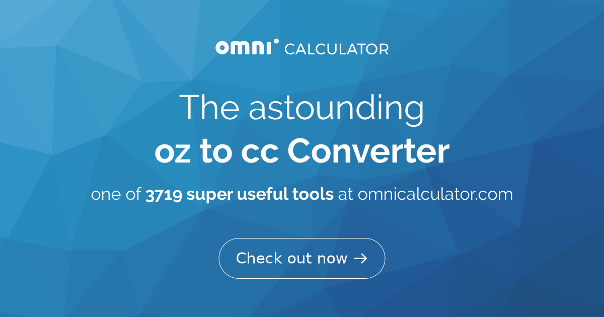 oz to cc Converter