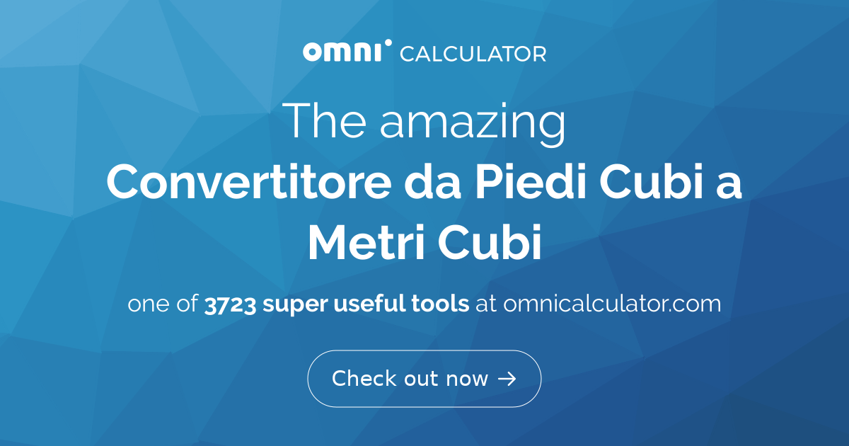 Convertitore da Piedi Cubi a Metri Cubi