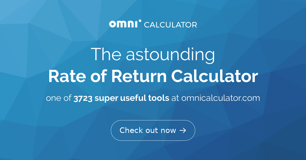 Rate of Return Calculator