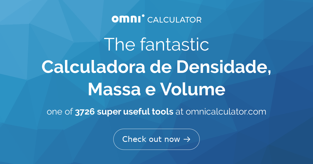 Calculadora De Densidade Massa E Volume