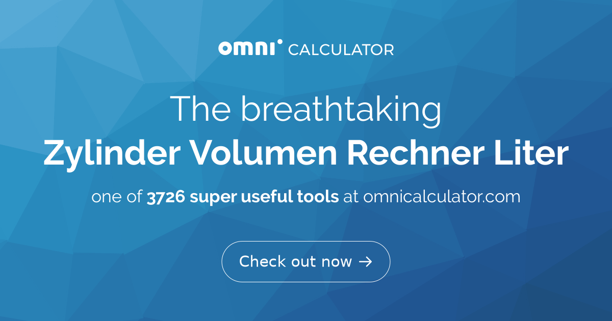 Zylinder Volumen Rechner Liter