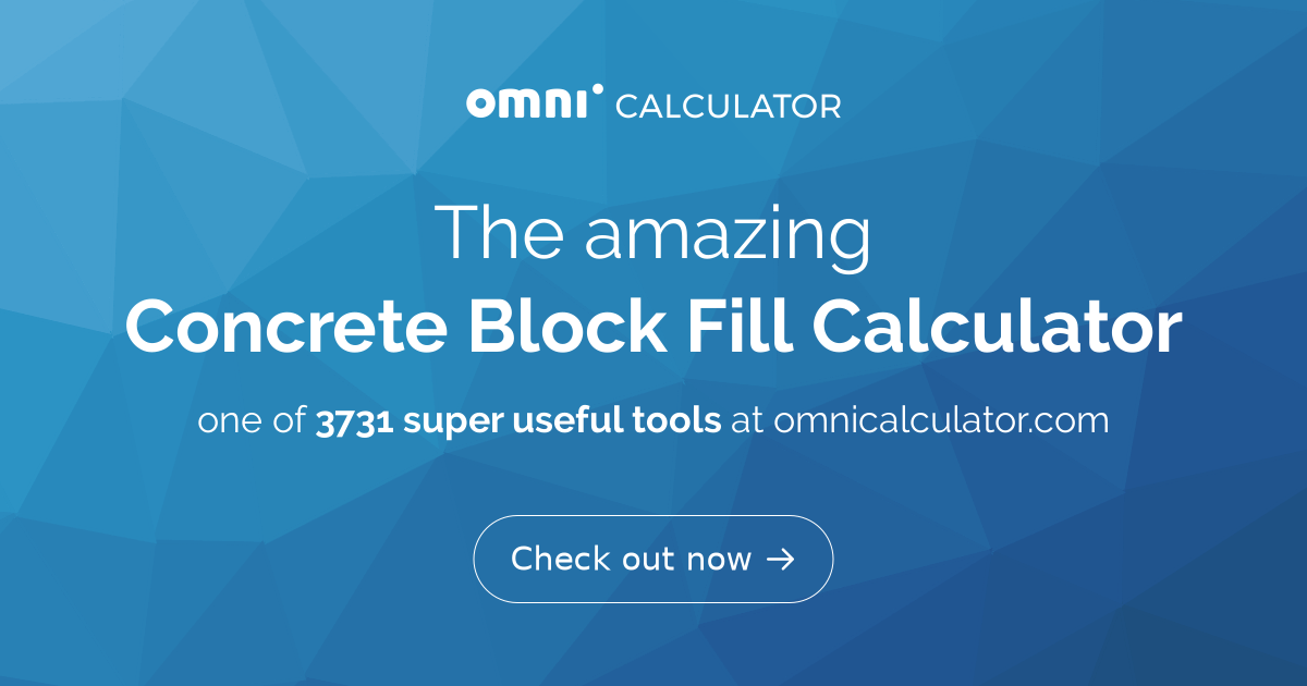 Concrete Block Fill Calculator