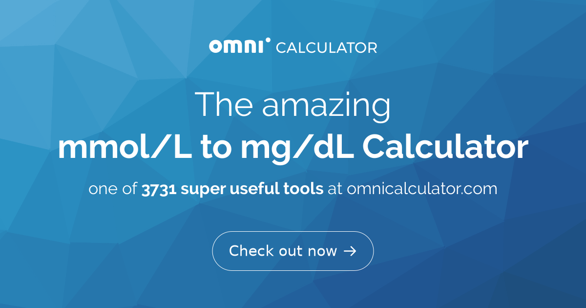 mmol/L to mg/dL Calculator — free download