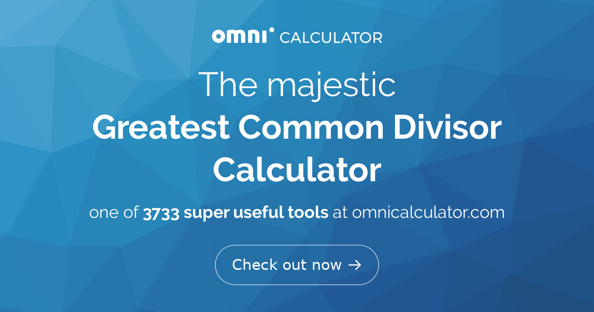 COMMON DIVISOR 25SS THUIN サイズ1 Greatest Common Divisor Calculator