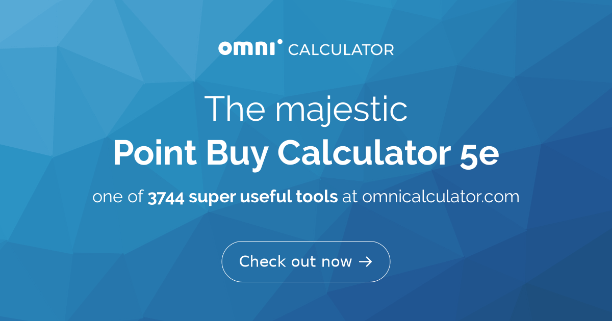 Point Buy Calculator 5e