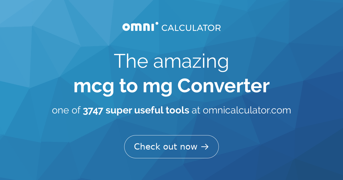 Mg Ripper mcg to mg Converter