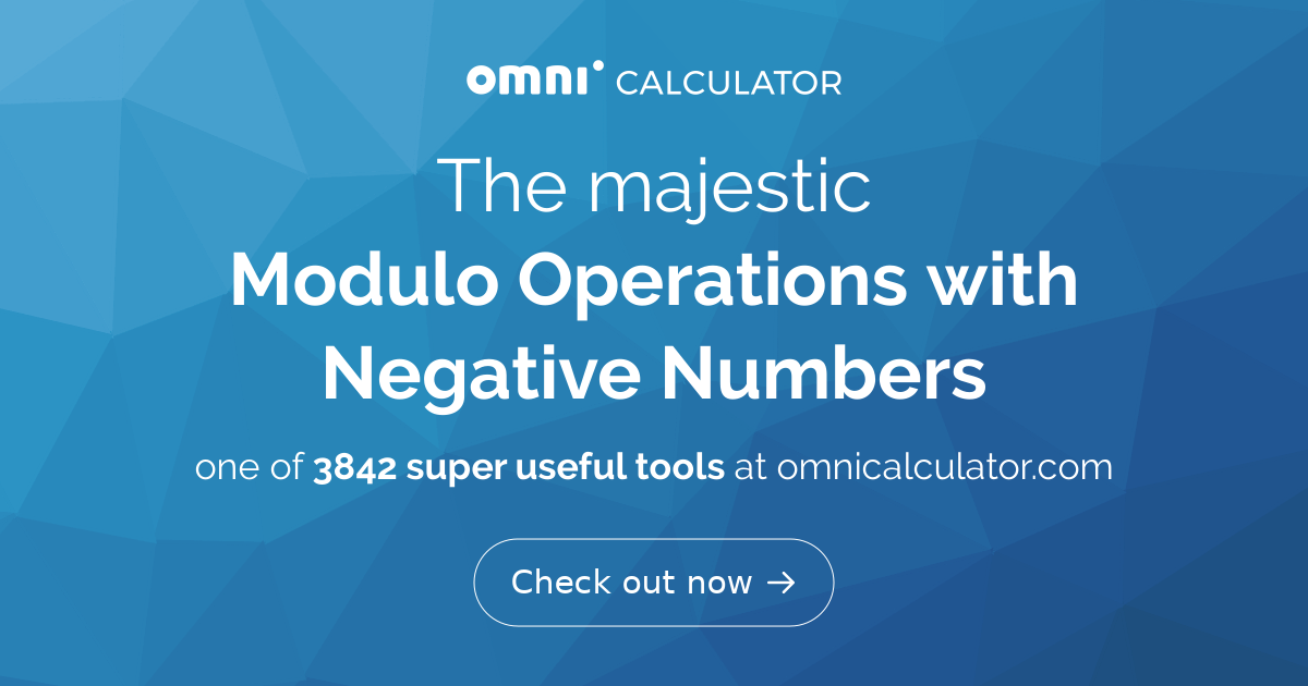 Modulo Operations with Negative Numbers