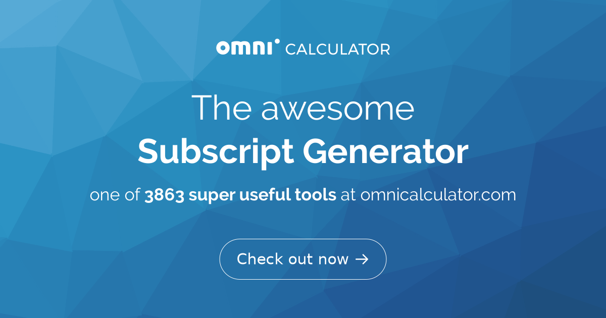 Subscript Chemistry Copy Paste