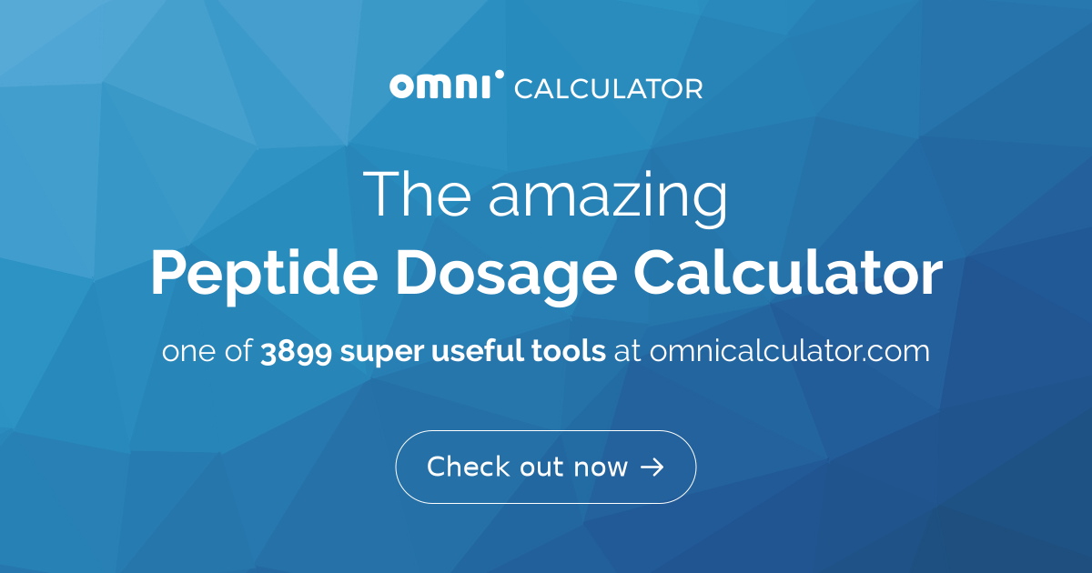 5-amino-1mq dosage calculator For Beginners: Dosage, Benefits, and Peptide Stacks Explai Peptide Dosage Calculator